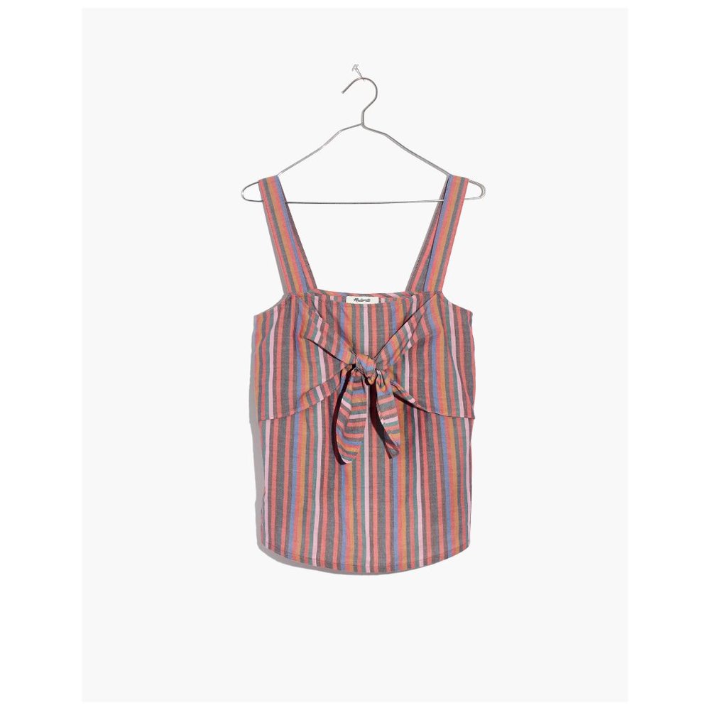 Madewell Multicolor Striped Tie-Front Tank Top